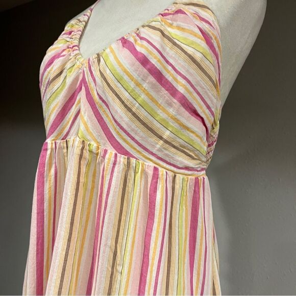 Old Navy halter striped v-neck midi dress size Large - Picture 3 of 12